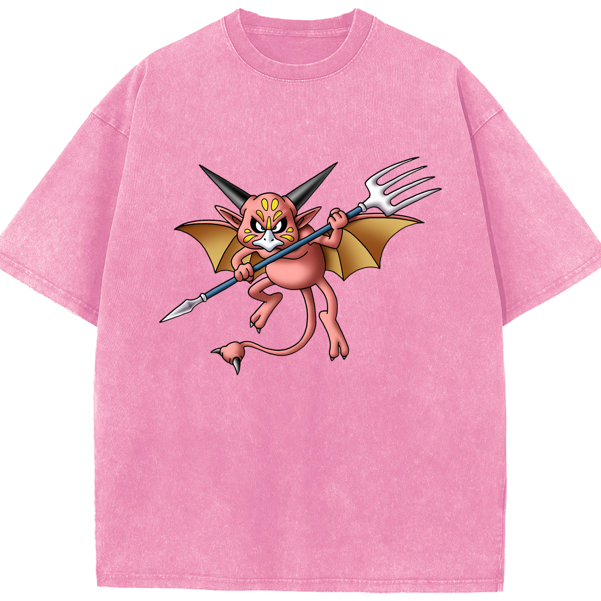 （画像用） ドラゴンクエスト Doragon Kuesuto Dragon Quest 綿100% ヴィンテージ風 半袖Tシャツ（フロントプリント）